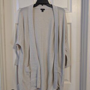 Ann Taylor Beige Lightweight Knit Cardigan - 3/4 Sleeve